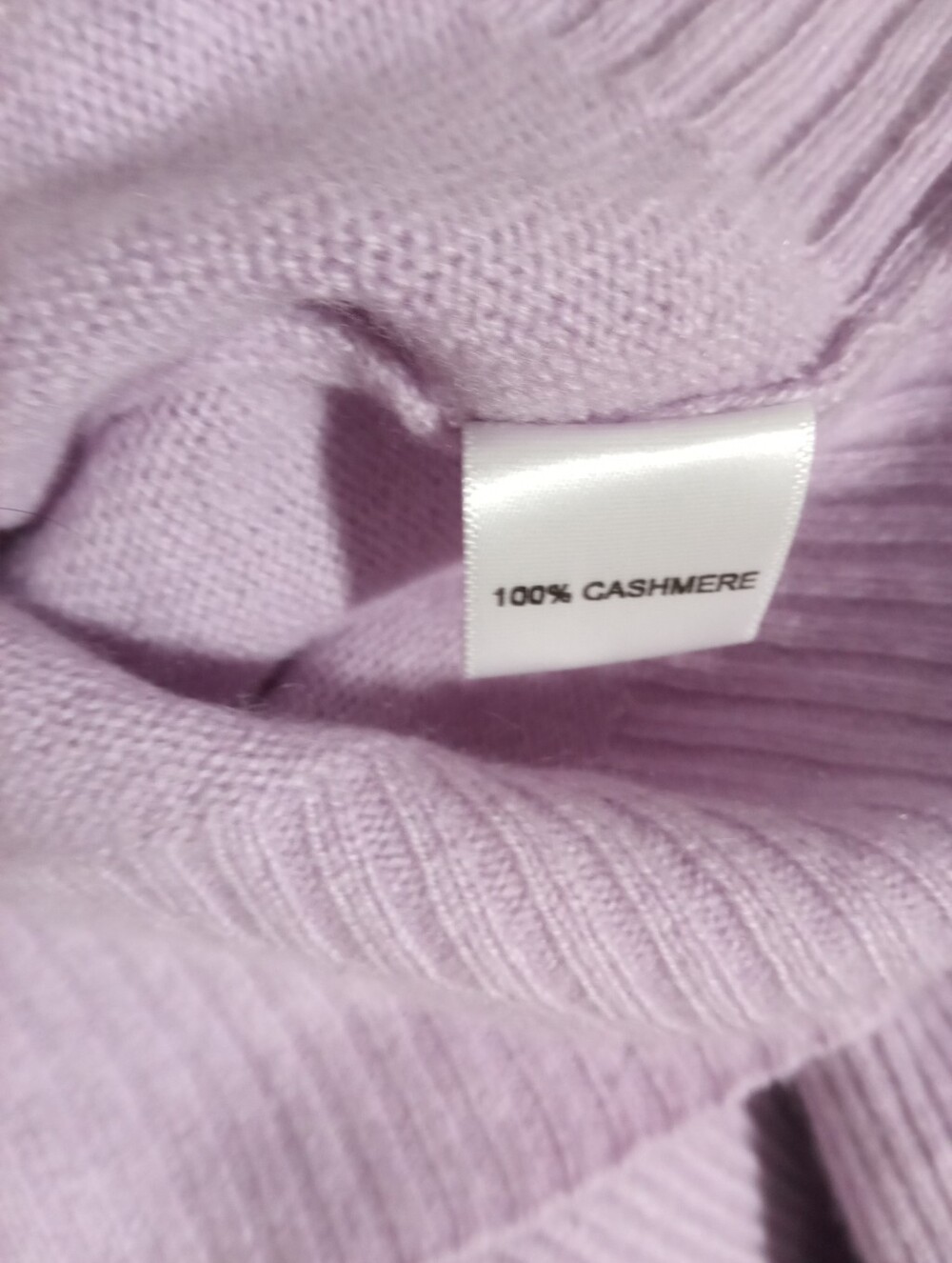 QI Cashmere Lavender Tiered Ruffle Sleeve Pullover Sweater Size M - Picture 6 of 7